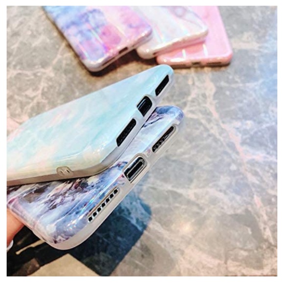 iPhone XR Case - Holographic Marble Case with Iridescent PopSocket - Picture 5 of 11